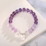 Buddha Stones Amethyst Rose Quartz Strawberry Quartz Good Luck Charm Bracelet - image 8