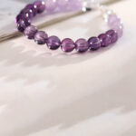 Buddha Stones Amethyst Rose Quartz Strawberry Quartz Good Luck Charm Bracelet - image 10