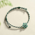 Buddha Stones Natural Flower Jade Hand-Woven Prosperity  Bracelet - image 2