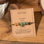 Buddha Stones Citrine Green Aventurine Pyrite Success Rope Card Bracelet - Irregular Beads (Wrist Circumference: 14-23cm) - image 0