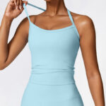 Buddha Stones Solid Color Crop Tank Top High Waist Shorts Sports Fitness Gym Yoga Outfits 2-Piece Outfit BS 38
