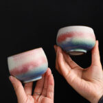 Buddha Stones Retro Red Gradient Kiln Change Ceramic Teacup Kung Fu Tea Cup Cup BS 9