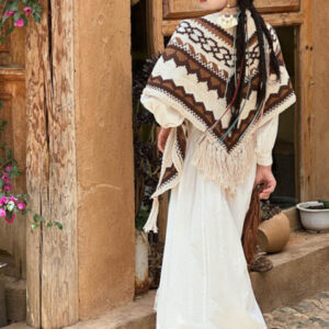 Buddha Stones Tibetan Striped Brown Beige Tassel Shawl Winter Cozy Travel Scarf Wrap Tibetan Shawl BS 185*65cm