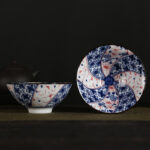 Buddha Stones Flowers Fu Character Mountains Lotus Cherry Blossoms Ceramic Teacup Kung Fu Tea Cup Cup BS Red And Blue Flowers 8.5cm*4cm*90ml