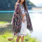 Buddha Stones Tibetan Flowers Leaves Branch Design Tassel Shawl Cozy Travel Scarf Wrap Tibetan Shawl BS 15