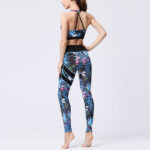 Buddha Stones 2Pcs Sunflower Flowers Leaves Print Top Pants Sports Fitness Yoga Women's Yoga Sets Women's Yoga Sets BS 36
