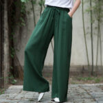 Buddha Stones Plain Wide Leg Pants Dance Women's Yoga Pants With Pockets Wide Leg Pants BS 52