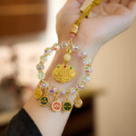 Buddha Stones Lucky Koi Fish Five God Of Wealth Prosperity Hanging Decoration Hanging Decoration BS 1