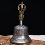 Buddha Stones Tibetan Meditation Bell and Vajra Dorje Copper Enlightenment Decoration Set Decorations BS 3