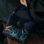 Buddha Stones Small Bamboo Leaves Butterfly Peony Flowers Magpie Metal Chain Crossbody Bag Shoulder Bag Handbag Handbags BS 10