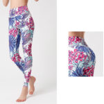 Buddha Stones Colorful Flower Petal Leaves Print Sports Exercise Fitness High Waist Leggings Women's Yoga Pants Women's Leggings BS 12