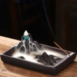 Buddha Stones Mountains Flowing Water Ceramic Blessing Backflow Incense Burner Incense Burner BS 4