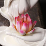 Buddha StonesTibetan Lotus Blessing Incense Burner Decoration Decoration BS 14