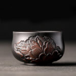 Buddha Stones Lotus Leaf Flower Landscape Dragon Bamboo Ceramic Teacup Kung Fu Tea Cup Bowl Cup BS Lotus 7cm*4cm*70ml