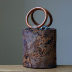 Buddha Stones Bamboo Leaf Butterfly Cherry Blossom Persimmon Wood Handle Handbag Handbags BS Cherry Blossom 16*17*12cm