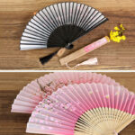 Buddha Stones Classic Birds Singing Flowers Handheld Bamboo Folding Fan Folding Fan BS 10