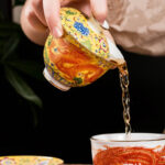 Buddha Stones Dragon Phoenix Flower Design Ceramic Gaiwan Sancai Teacup Kung Fu Tea Cup And Saucer With Lid Cup BS 10