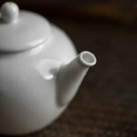 Buddha Stones White Plum Pine Bamboo Engraved Design Ceramic Teapot Teapot BS 3