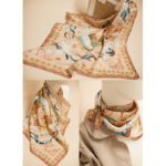 Buddha Stones Dunhuang Riyue Mountain 100% Mulberry Silk Scarf Dunhuang Shawl Silk Scarf BS 17