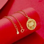 Buddha Stones 925 Sterling Silver Year Of The Dragon Round Natural Hetian Jade Inlaid Strength Necklace Pendant (Extra 30% Off | USE CODE: FS30) Necklaces & Pendants BS 2