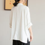 Buddha Stones V-Neck Blouse Women Shirt Long Sleeve Top Chinese Hanfu Style Clothing Long Sleeve Shirt BS 3