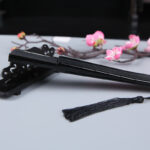 Buddha Stones Cherry Blossom Sakura Camellia Handheld Silk Bamboo Folding Fan 21cm 5