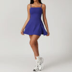 Buddha Stones Solid Backless Tennis Yoga Women Sports Dress Sports Dress BS 47