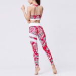 Buddha Stones 2Pcs Sunflower Flowers Leaves Print Top Pants Sports Fitness Yoga Women's Yoga Sets Women's Yoga Sets BS 3