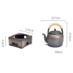 Buddha Stones Retro Brown Chinese Gongfu Tea Ceramic Kung Fu Teapot 700ml With Base Teapot BS 19