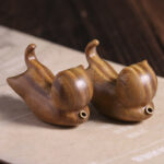 Buddha Stones Green Sandalwood Cute Cat Pattern Soothing Stick Incense Burner Decoration Incense Burner BS 5