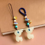 Buddha Stones Mini Cute Deer Glowstone Luminous Lucky Deer Energy Key Chain Phone Car Hanging Decoration Key Chain BS 1