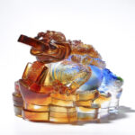 Buddha Stones Feng Shui Frog Handmade Liuli Crystal Art Piece Wealth Home Office Decoration Decorations BS 12