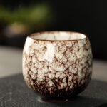 Buddha Stones Simple Multicolored Kiln Change Chinese Jianzhan Ceramic Teacup Kung Fu Tea Cup 110ml Jian Zhan Tea Cup BS Beige 6.5cm*6cm*110ml