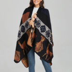 Buddha Stones Tibetan Shawl Deer Vase Geometric Shapes Winter Cozy Travel Scarf Wrap Tibetan Shawl BS 18