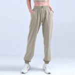 Buddha Stones High Waist Fitness Yoga Sports Jogger Track Pants With Pockets Sweatpants Track Pants BS Khaki XL(Waist 80cm/Hips 114cm/Length 95.5cm)