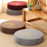 Buddha Stones Lotus Embroidery Cotton Linen Meditation Seat Cushion Decorations BS 1