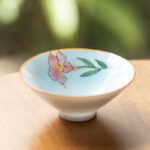 Buddha Stones Mandala Flower Koi Fish Lotus Bird Persimmons Teacup Kung Fu Tea Cup 50ml Cup BS Mandala Flower 8.3cm*3.3cm*50ml