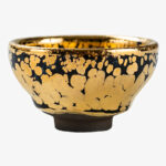 Buddha Stones 24K Gold Spot Pattern Chinese Jianzhan Ceramic Teacup Kung Fu Tea Cup Bowl With Gift Box Jian Zhan Tea Cup BS 4