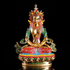 Buddha Stones Longevity Buddha Figurine Serenity Statue Home Decoration Decorations BS Colorful
