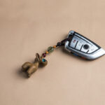 Buddha Stones Green Sandalwood Ebony Wood Mini Deer Positive Peace Buckle Key Chain Phone Hanging Decoration Key Chain BS 7