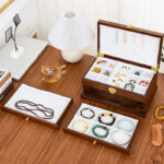 Buddha Stones Retro Wooden Jewelry Box Three-Layer Jewelry Storage Box Jewelry Box BS 5