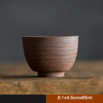Buddha Stones Handcrafted Retro Brown Ceramic Teacup Kung Fu Tea Cup Cup BS 6.1x4.5cmx65ml