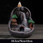 Buddha Stones Mountain Bridges Pattern Meditation Resin Backflow Incense Burner Incense Burner BS 11