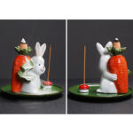 Year of the Rabbit Carrot Mushrooms Rabbit Ceramic Bunny Blessing Incense Burner (Extra 30% Off | USE CODE: FS30) Incense Burner BS 7
