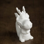 Buddha Stones Year Of The Dragon Luck White Porcelain Ceramic Tea Pet Home Figurine Decoration Decorations BS Dragon 4.3cm*5.9cm*8.6cm