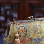 Buddha Stones Vintage Geometry Flowers Metal Chain Crossbody Bag Shoulder Bag Handbag Crossbody Bag BS 5