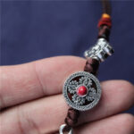 Buddha Stones Tibet Om Mani Padme Hum Prayer Wheel Peace Rotatable Car Hanging Decoration Car Hanging Decoration BS 5