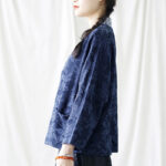 Buddha Stones Flower Jacquard V-Neck Long Sleeve Jacket 4
