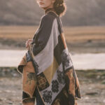 Buddha Stones Tibetan Shawl Deer Vase Geometric Shapes Winter Cozy Travel Scarf Wrap Tibetan Shawl BS 11