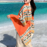 Buddha Stones Tibetan Shawl Colorful Geometry Winter Cozy Travel Scarf Wrap Tibetan Shawl BS 38